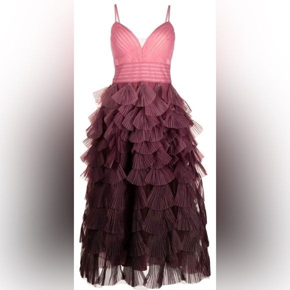 NWT Marchesa Notte Couture Romantic Fairytale Layered Ombré Tulle Dress - Picture 1 of 13
